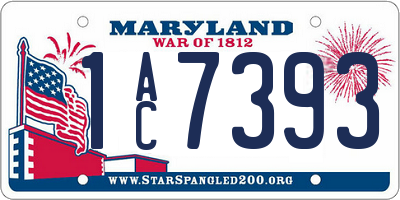 MD license plate 1AC7393