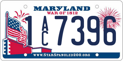 MD license plate 1AC7396