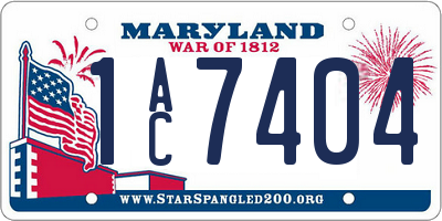 MD license plate 1AC7404