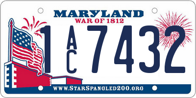MD license plate 1AC7432
