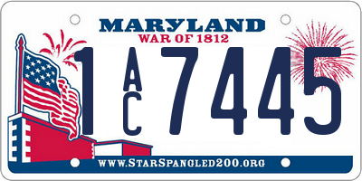 MD license plate 1AC7445