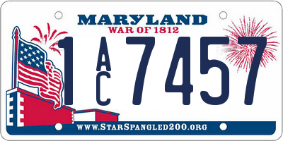 MD license plate 1AC7457