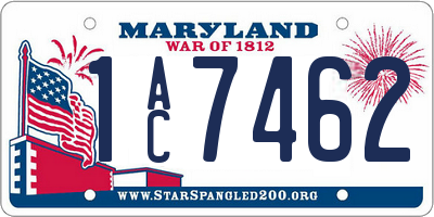 MD license plate 1AC7462