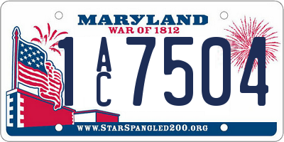 MD license plate 1AC7504