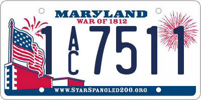 MD license plate 1AC7511