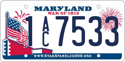 MD license plate 1AC7533