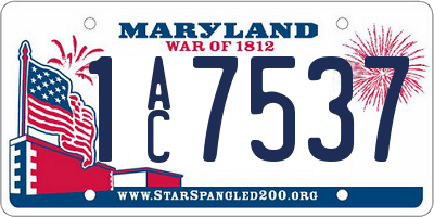 MD license plate 1AC7537
