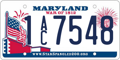 MD license plate 1AC7548