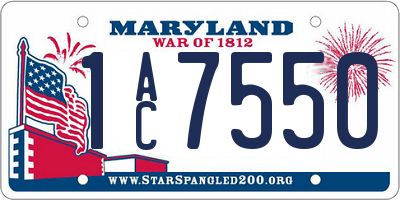 MD license plate 1AC7550