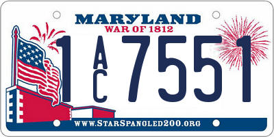 MD license plate 1AC7551