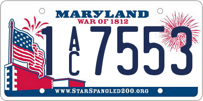 MD license plate 1AC7553