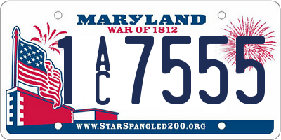 MD license plate 1AC7555