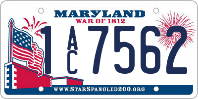 MD license plate 1AC7562