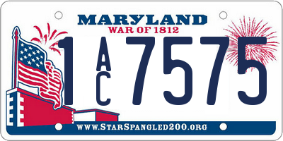 MD license plate 1AC7575
