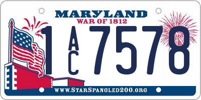 MD license plate 1AC7578