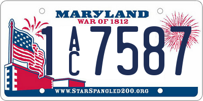 MD license plate 1AC7587