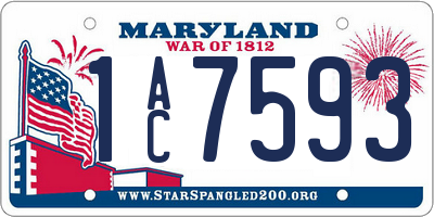 MD license plate 1AC7593