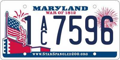 MD license plate 1AC7596