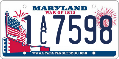 MD license plate 1AC7598