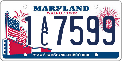 MD license plate 1AC7599