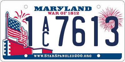 MD license plate 1AC7613