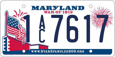 MD license plate 1AC7617