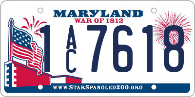 MD license plate 1AC7618