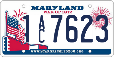 MD license plate 1AC7623
