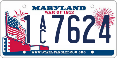 MD license plate 1AC7624