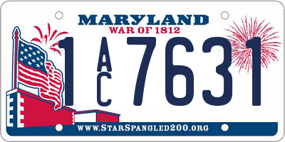 MD license plate 1AC7631