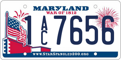 MD license plate 1AC7656