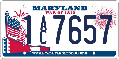 MD license plate 1AC7657