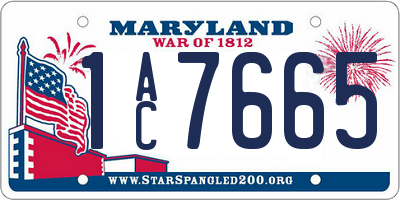 MD license plate 1AC7665