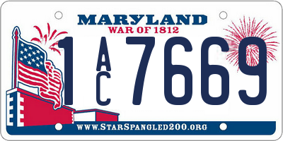 MD license plate 1AC7669