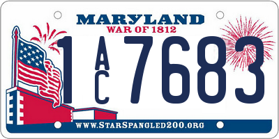 MD license plate 1AC7683