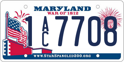 MD license plate 1AC7708