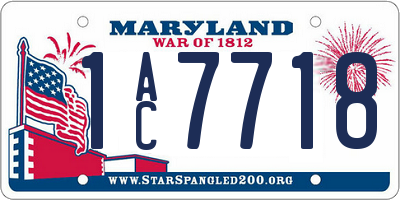 MD license plate 1AC7718
