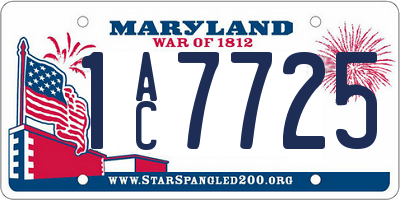 MD license plate 1AC7725