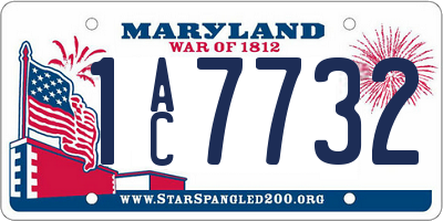 MD license plate 1AC7732