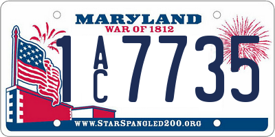 MD license plate 1AC7735