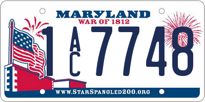 MD license plate 1AC7748
