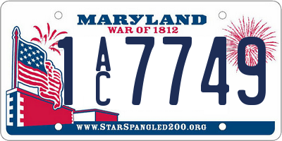 MD license plate 1AC7749