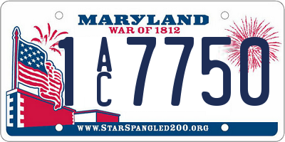MD license plate 1AC7750