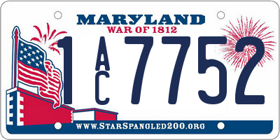 MD license plate 1AC7752