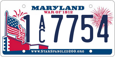 MD license plate 1AC7754