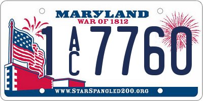 MD license plate 1AC7760