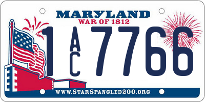 MD license plate 1AC7766