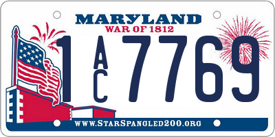 MD license plate 1AC7769