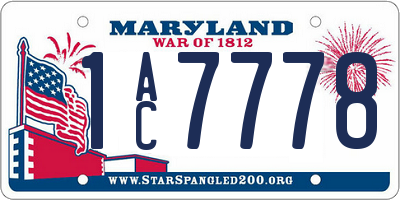 MD license plate 1AC7778