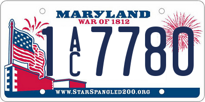 MD license plate 1AC7780